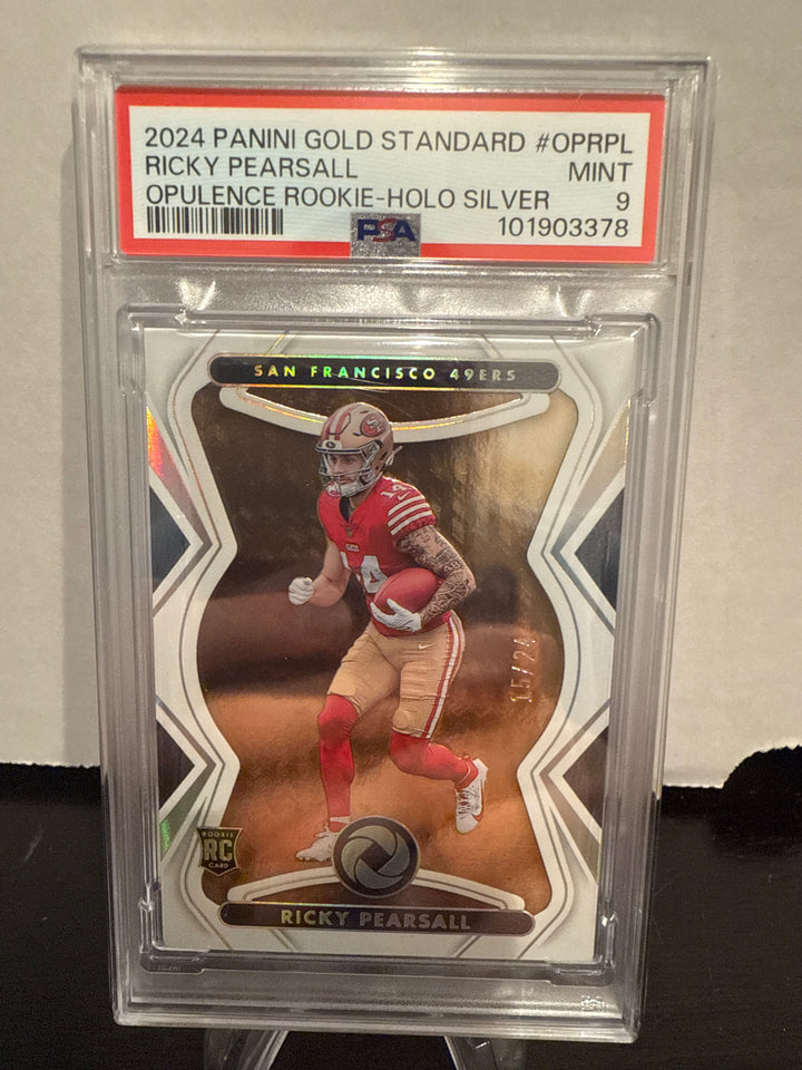 Ricky Pearsall 2024 Panini Gold Standard Opulence Rookie Holo Silver, 15/24, PSA 9 Mint