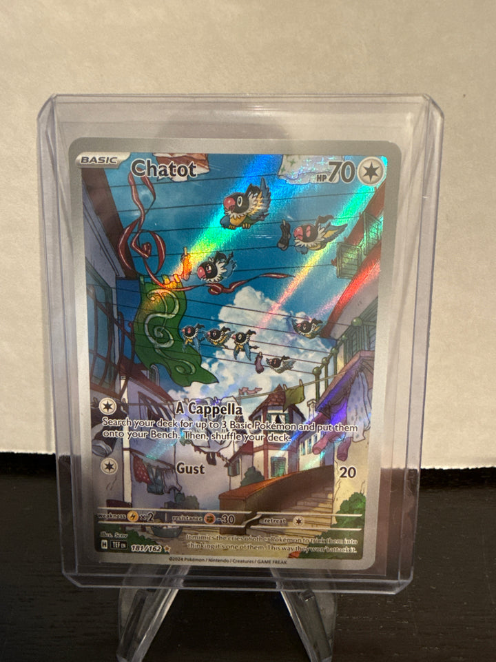 Pokemon TCG 2024 Chatot Temporal Forces Full Art Illustration Rare, 181/162