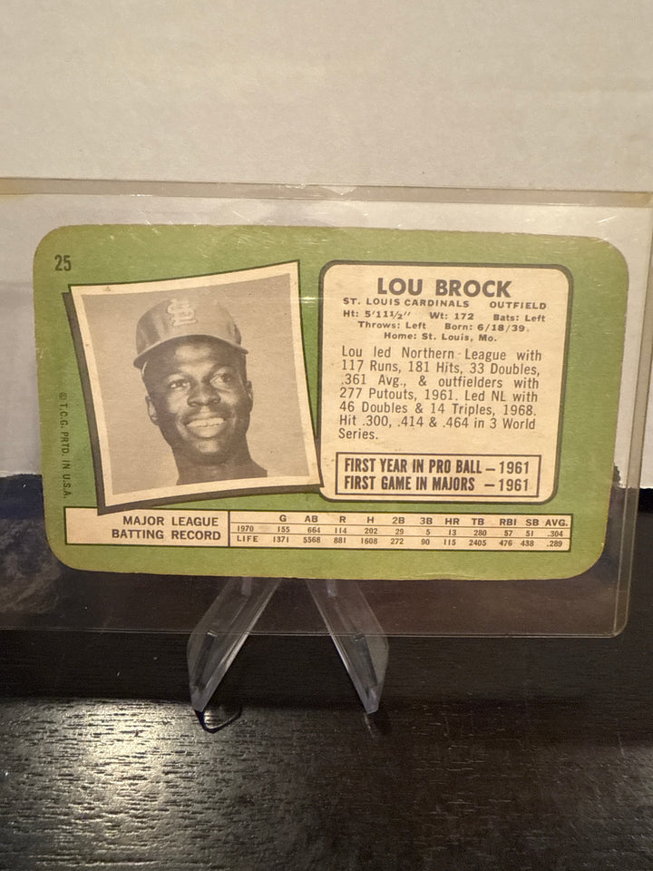 Lou Brock 1971 Topps Super Set Break