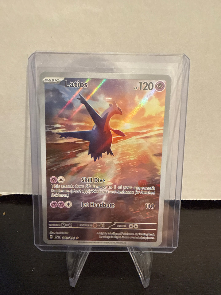 Pokémon TCG 2024 Latios Surging Sparks Full Art Illustration Rare, 203/191