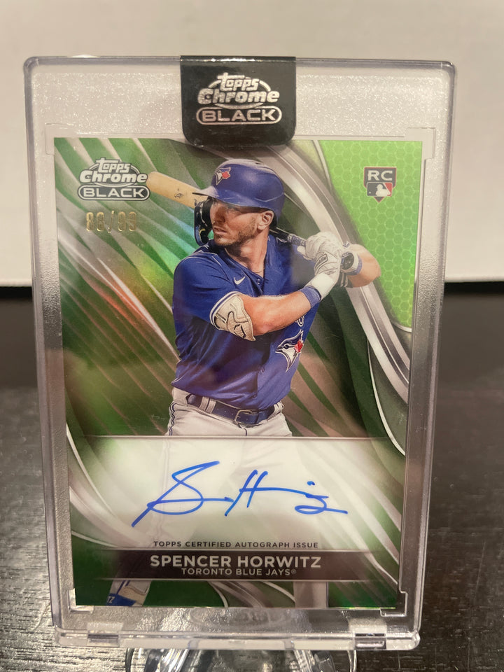 Spencer Horwitz 2024 Topps Chrome Black Green Rookie Auto, 88/99