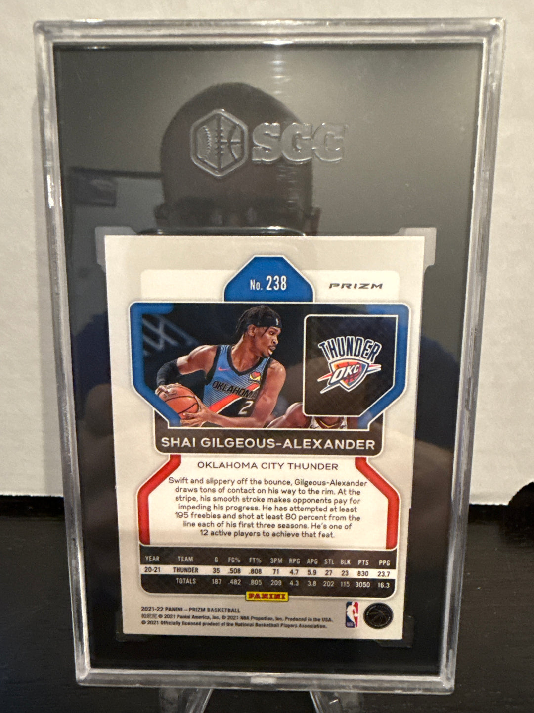 Shai Gilgeous-Alexander 2021-2022 Panini Prizm NBA 75th Anniversary Prizm, SGC 10 Gem Mint