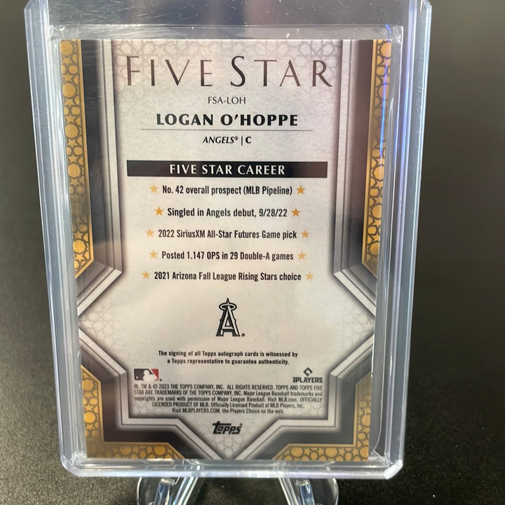 Logan O'Hoppe 2023 Topps Five Star Rookie Autograph, 07/15