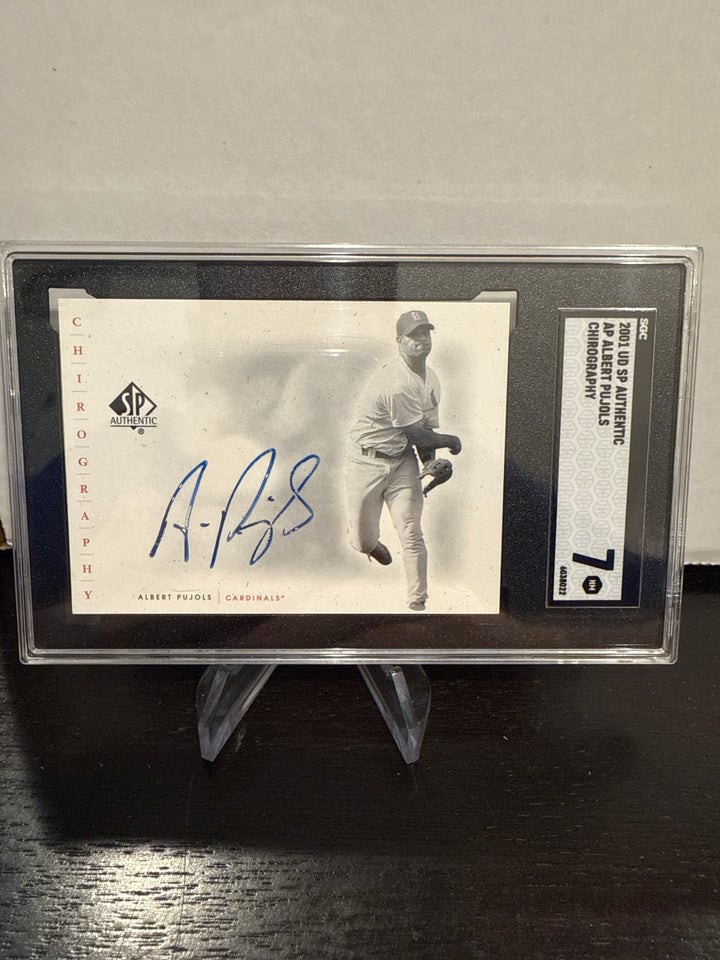 Albert Pujols 2001 Upper Deck SP Authentic Rookie Auto, SGC 7