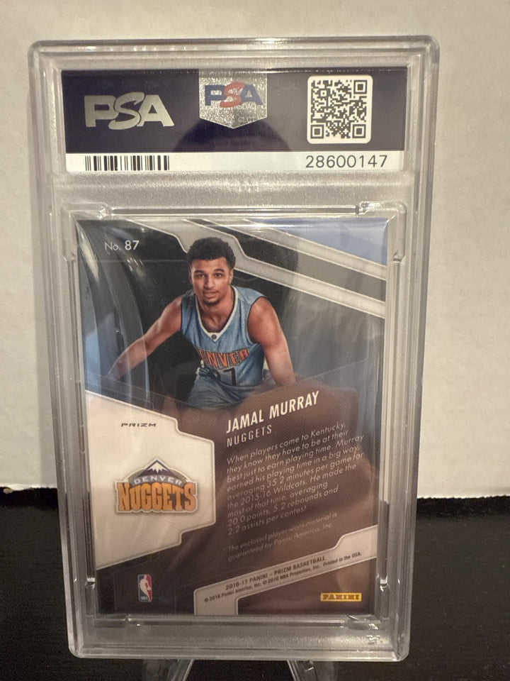 Jamal Murray 2016 Panini Prizm Rookie Jersey Silver, PSA 10 Gem Mint