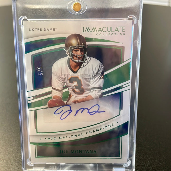 Joe Montana 2022 Panini Immaculate Collegiate Auto, 5/5