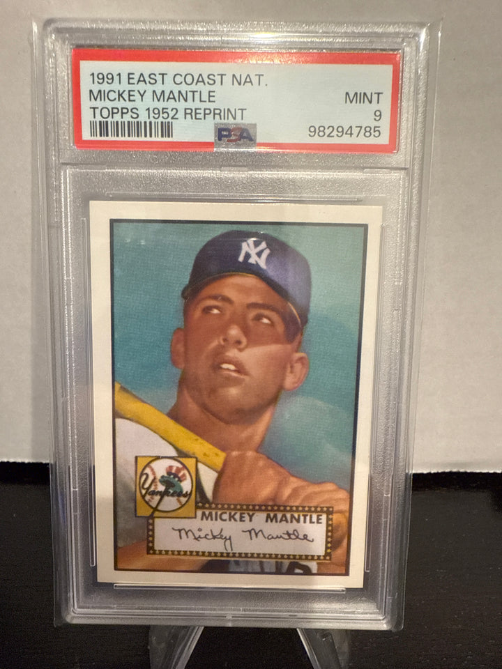 Mickey Mantle 1991 East Coast National Topps 1952 Reprint, PSA 9 Mint