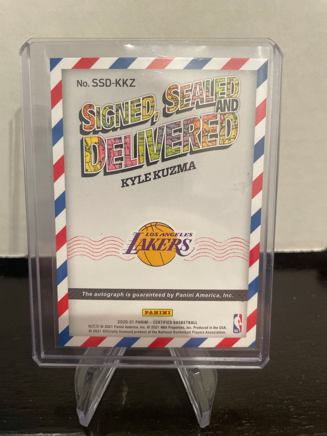 Kyle Kuzma 2021 Panini Certified, Signed, Sealed & Delivered Gold Auto, 03/10