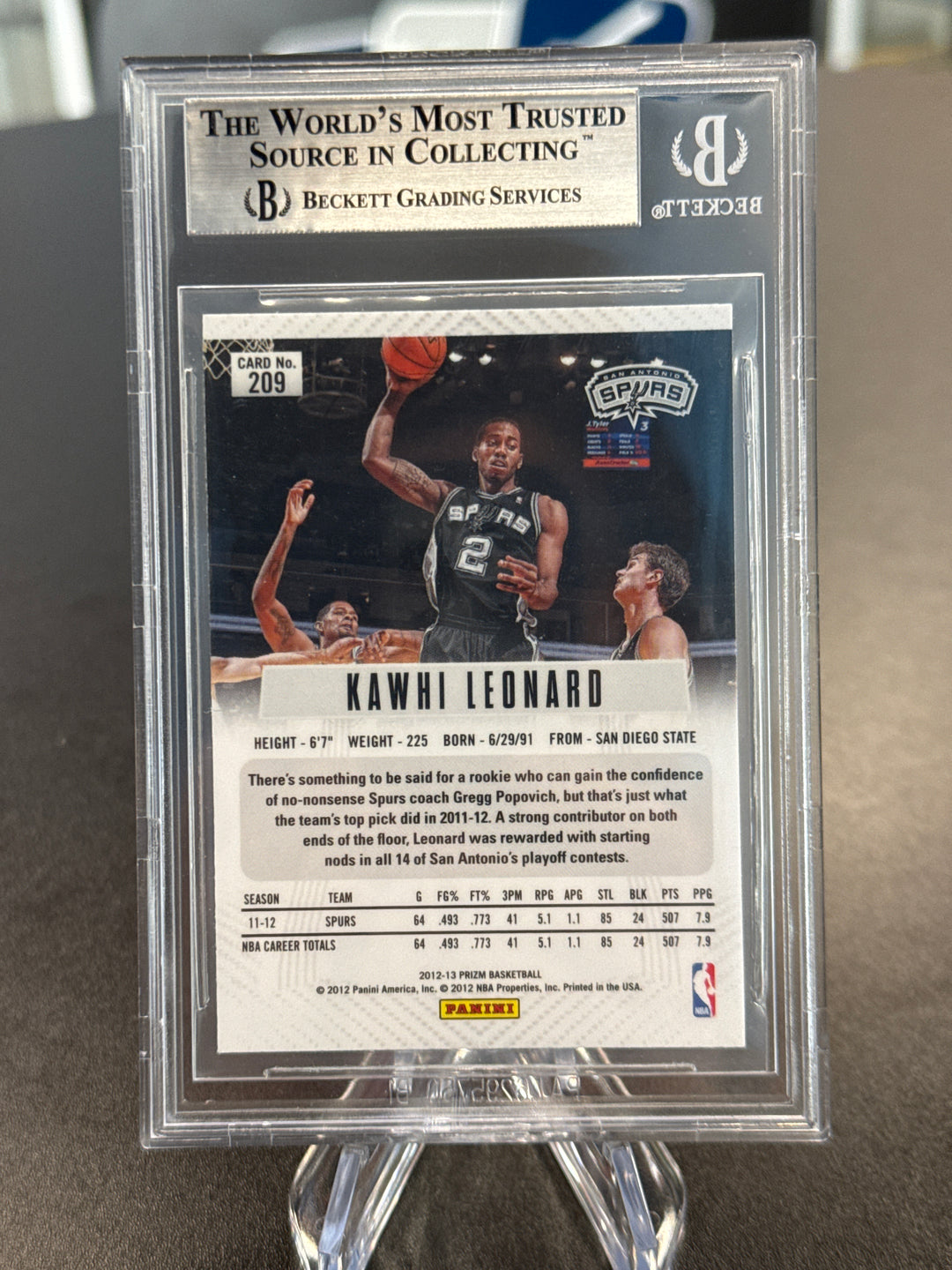 Kawhi Leonard 2012 Panini Prizm Rookie, BGS 9 Mint