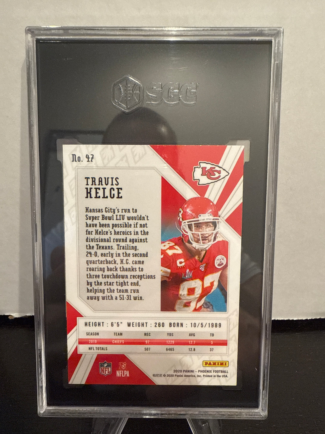 Travis Kelce 2020 Panini Phoenix Fire Burst, SGC 10 Gem Mint