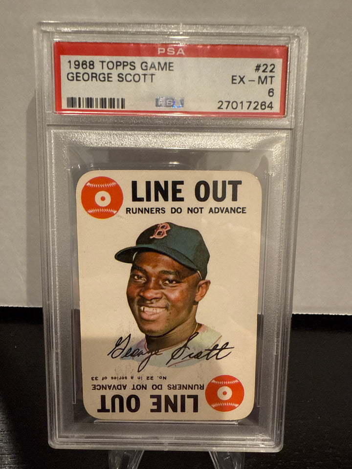 George Scott 1968 Topps Game Line Out, PSA 6