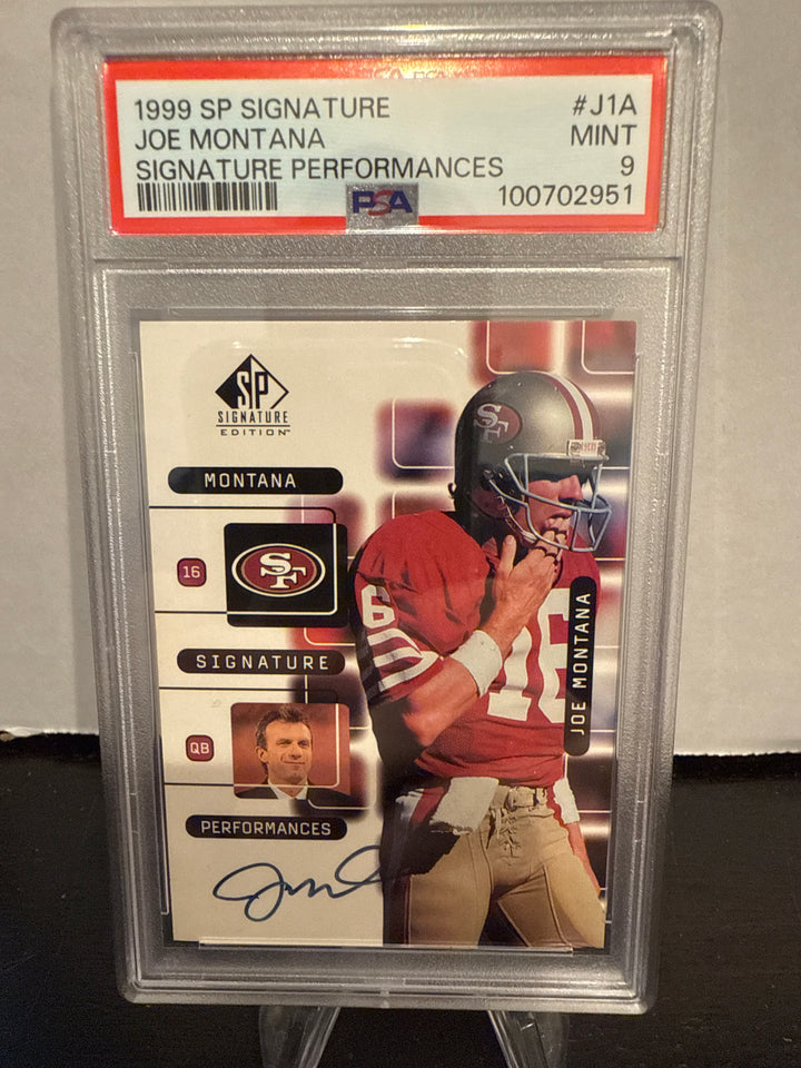 Joe Montana 1999 SP Signature Performances Auto, PSA 9 Mint