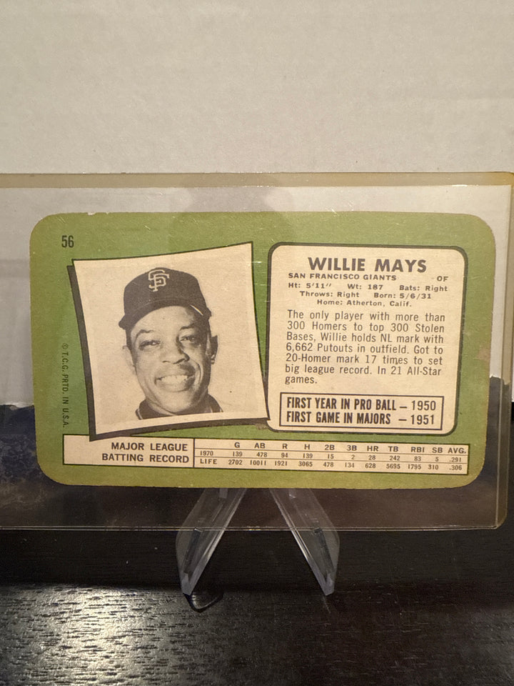 Willie Mays 1971 Topps Super Set Break