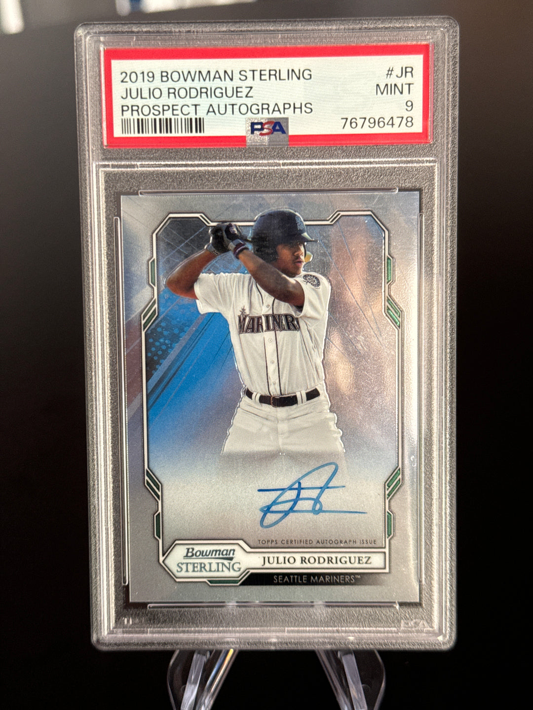 Julio Rodriguez 2019 Bowman Sterling Prospect Autograph, PSA 9 Mint