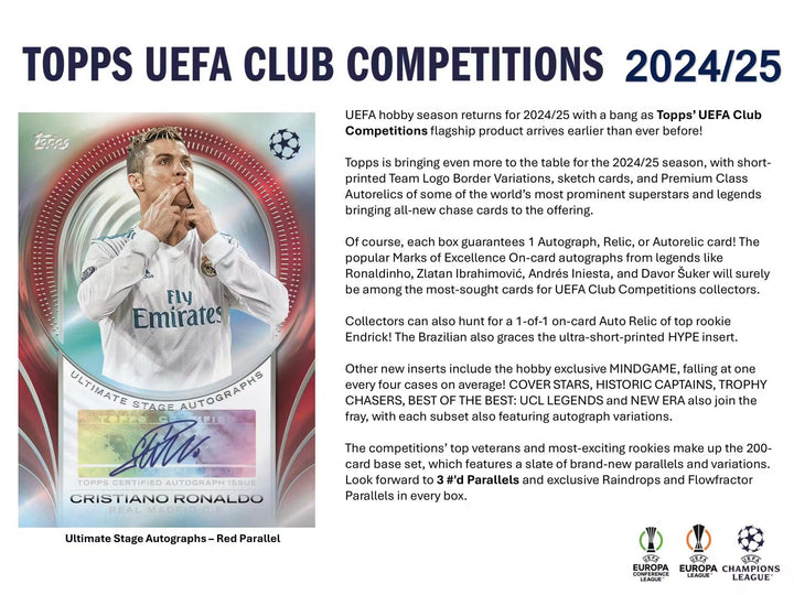 2024-2025 Topps UEFA Club Competitions Soccer Blaster Box