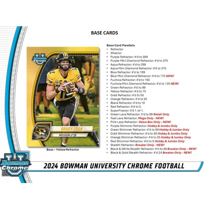 2024 Bowman University Chrome Football Hobby Box