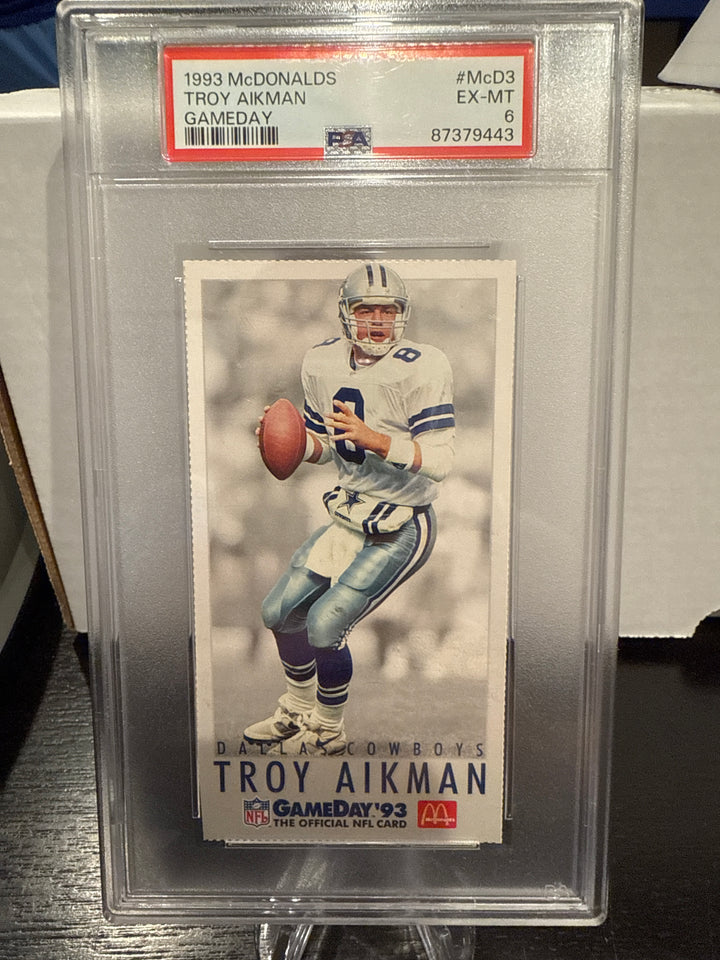 Troy Aikman 1993 McDonalds Gameday Jumbo Card, PSA 6