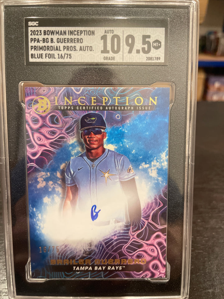 Brailea Guerrero 2023 Bowman Inception Primordial Prospects Auto, 16/75, SGC 9.5 Gem Mint