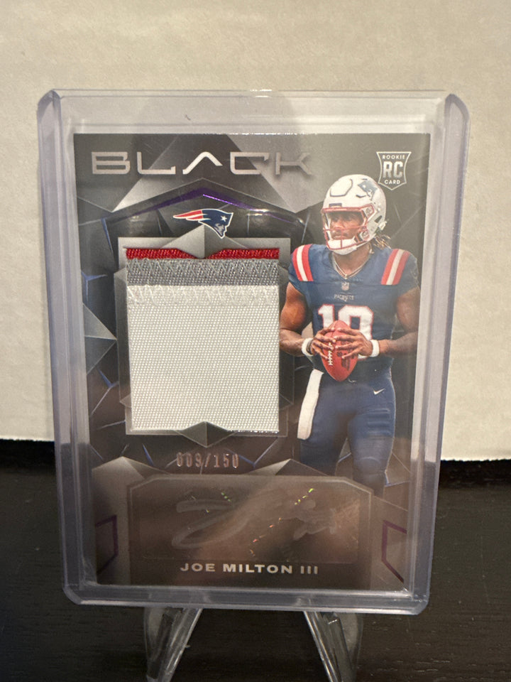 Joe Milton 2024 Panini Black Rookie Patch Auto, 009/150