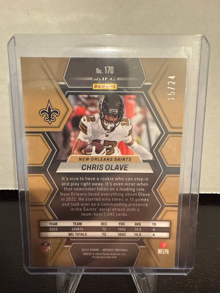 Chris Olave 2023 Panini Mosaic Gold Mini Diamond, 15/24