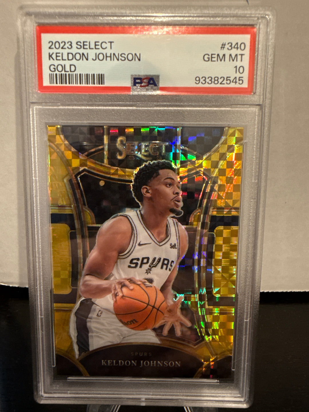 Keldon Johnson 2023 Panini Select Gold, 10/10, PSA 10 Gem Mint