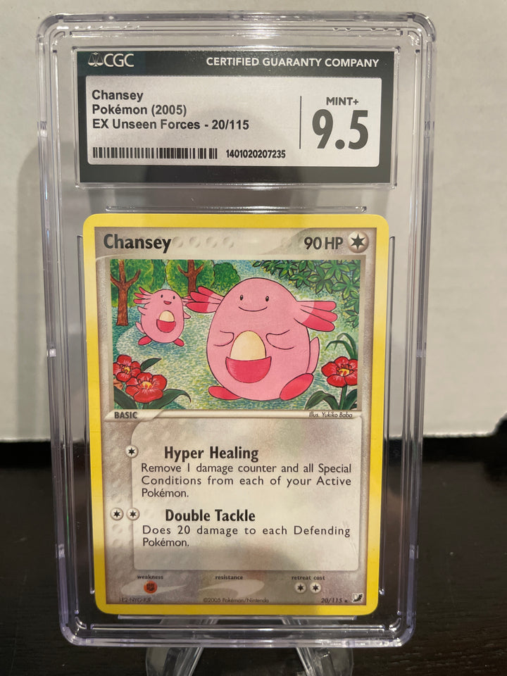 Pokemon TCG 2005 Chansey EX Unseen Forces, 20/115, CGC 9.5 Mint+