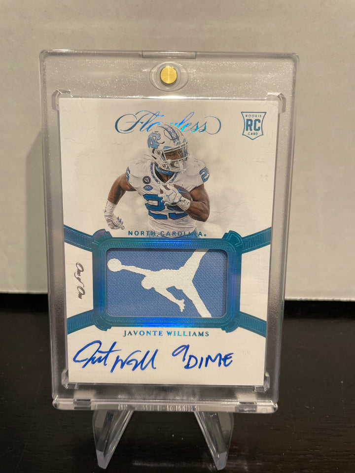 Javonte Williams 2021 Panini Flawless Collegiate One of One Jumpman Logo RPA