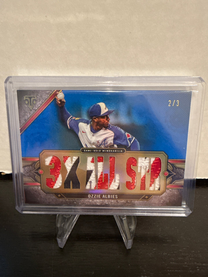 Ozzie Albies 2024 Topps Triple Threads Triple Relic, 2/3