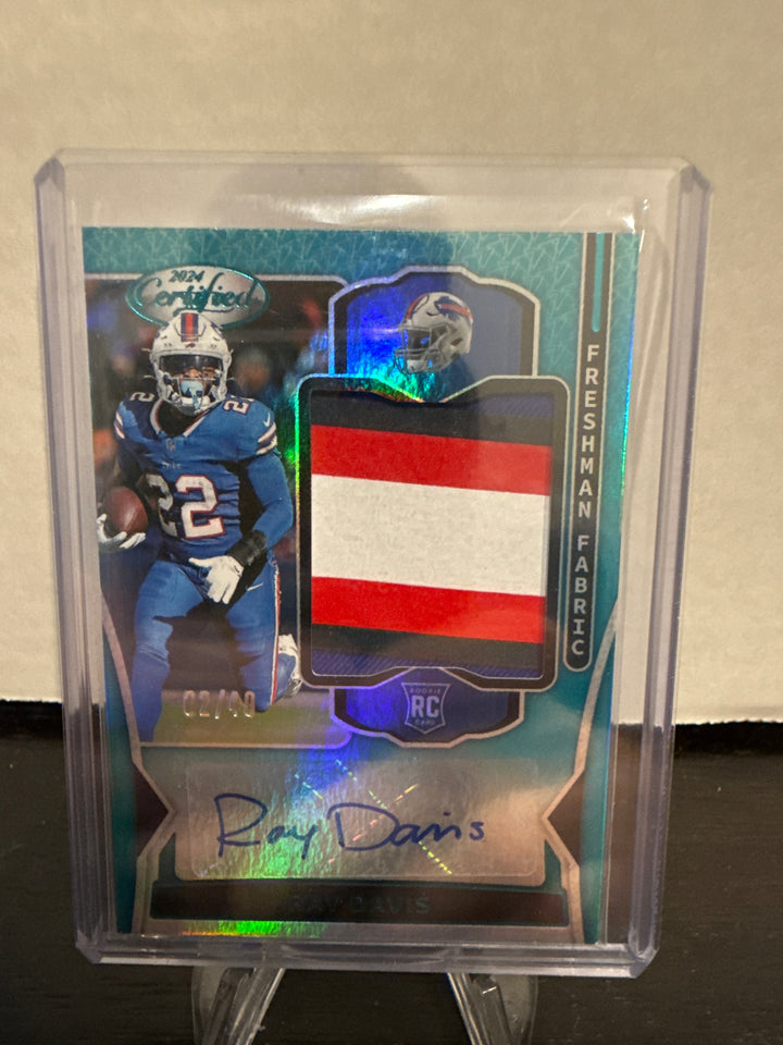 Ray Davis 2024 Panini Certified Rookie Patch Auto Teal, 02/49