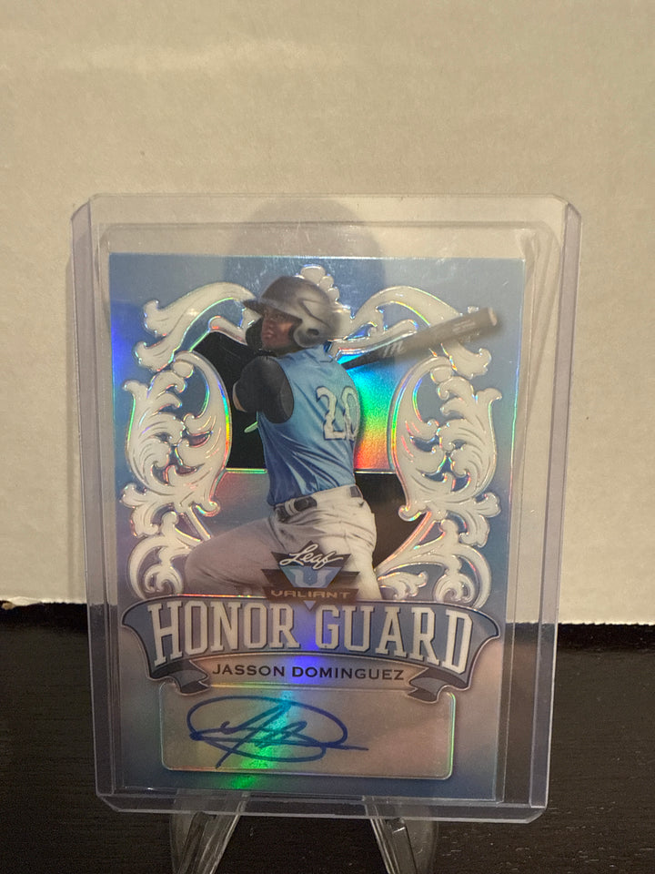 Jasson Dominguez 2021 Leaf Valiant Honor Guard Auto, 18/35