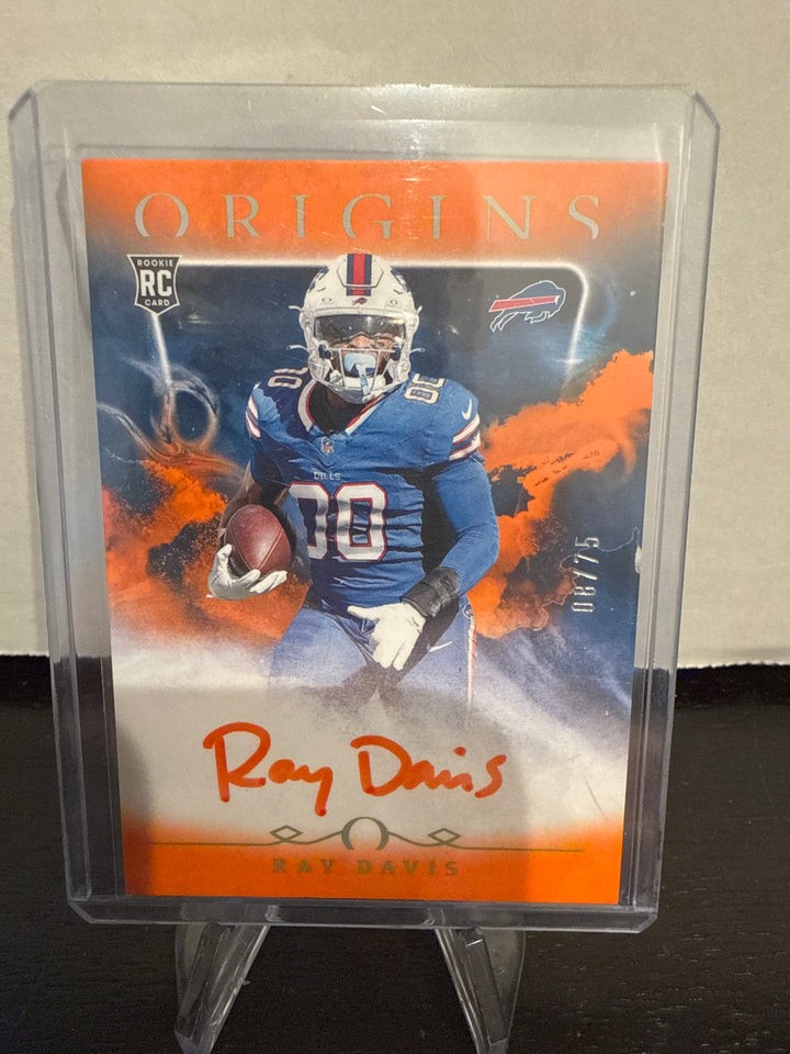 Ray Davis 2024 Panini Origins Rookie Auto Orange, 08/75