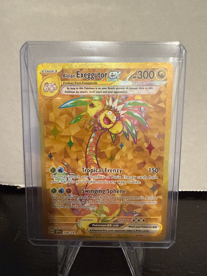 Pokemon TCG 2024 Alolan Exeggutor EX Surging Sparks Gold Illustration Hyper Rare Full Art, 248/191