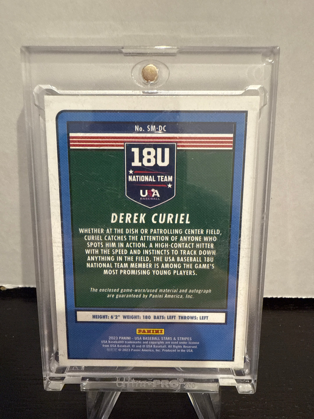 Derek Curiel 2023 Panini USA Stars & Stripes One of One Patch Auto