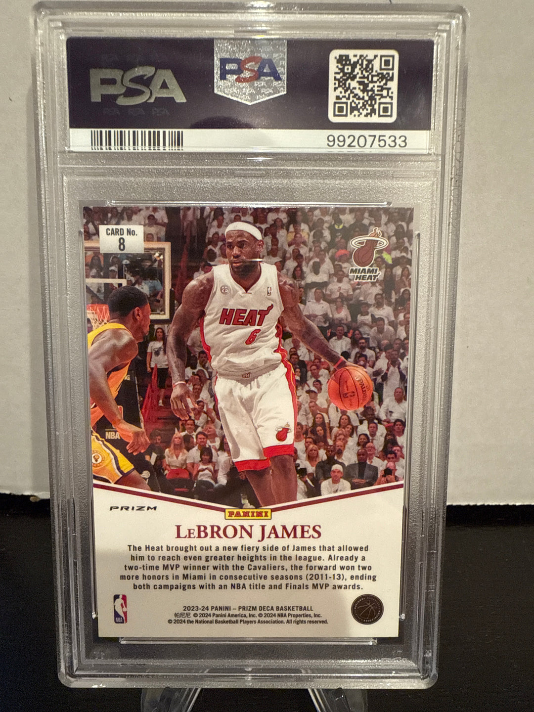 Lebron James 2023 Prizm DECA MVP Silver, PSA 10 Gem Mint