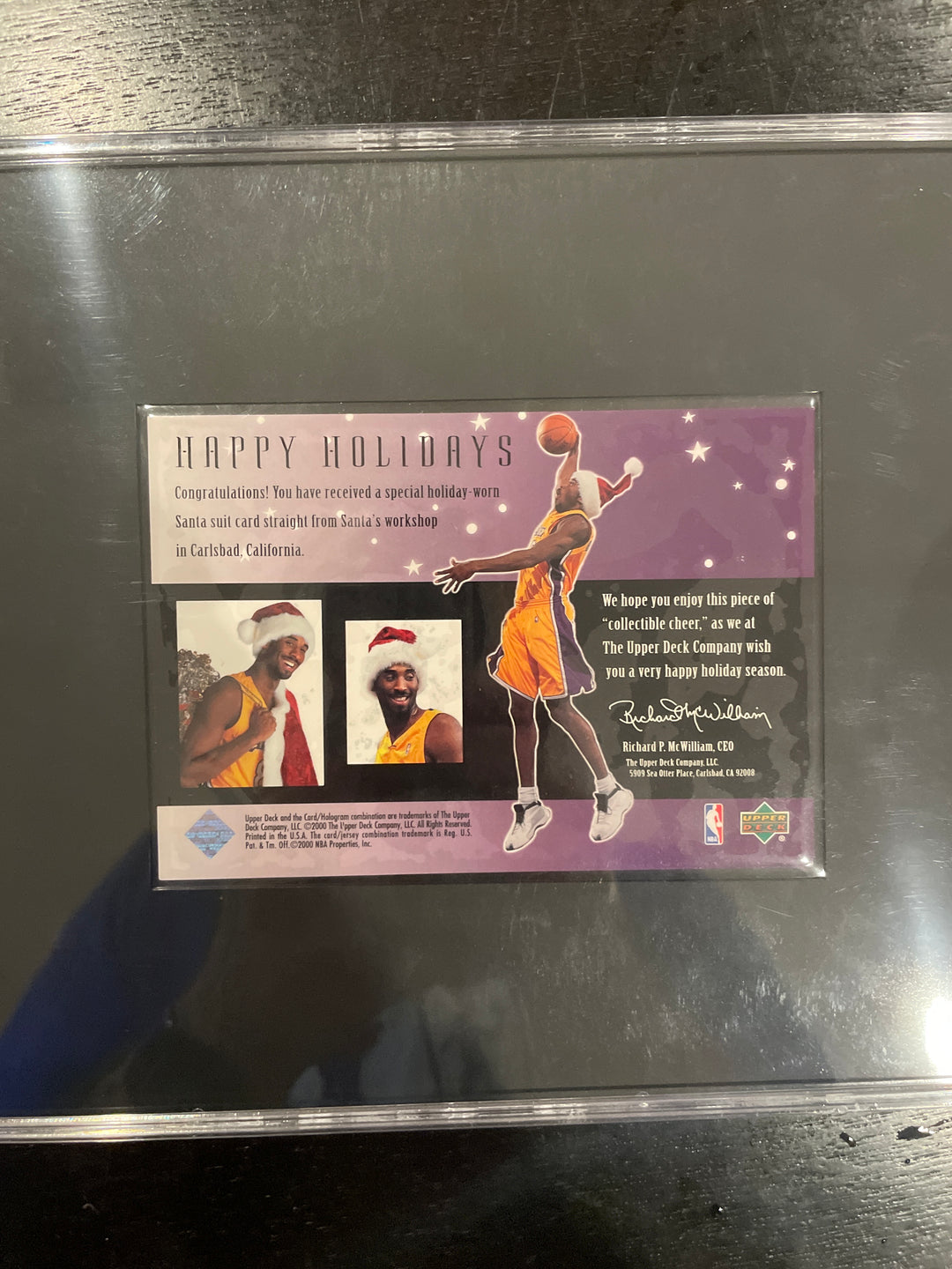 Kobe Bryant 2000 Holiday Season Santa Suit Card, SGC 7