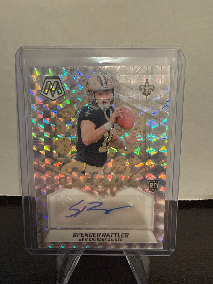 Spencer Rattler 2024 Panini Mosaic Rookie Scripts Auto