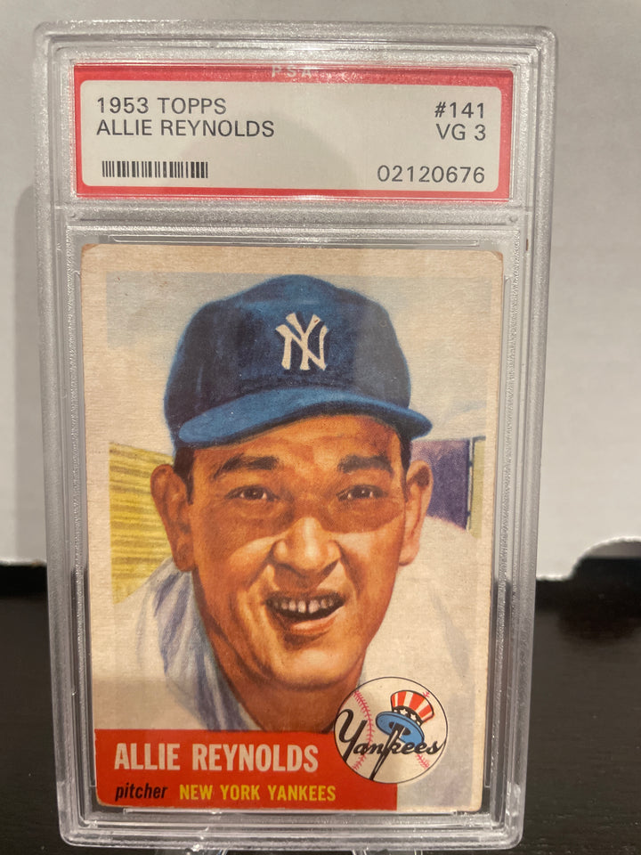 Allie Reynolds 1953 Topps, PSA 3