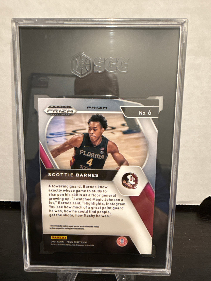 Scottie Barnes 2021-2022 Panini Prizm Draft Picks Choice Tiger Stripe Prizm SSP Rookie, SGC 9.5 Gem Mint