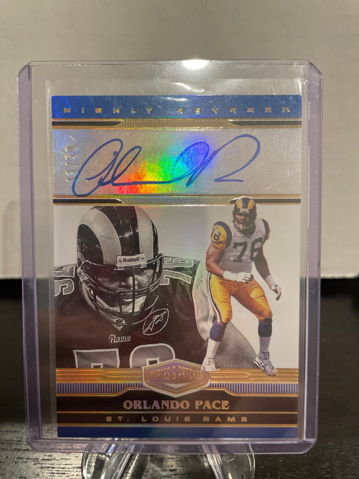 Orlando Pace 2020 Panini Plates & Patches Highly Revered Auto, 43/50