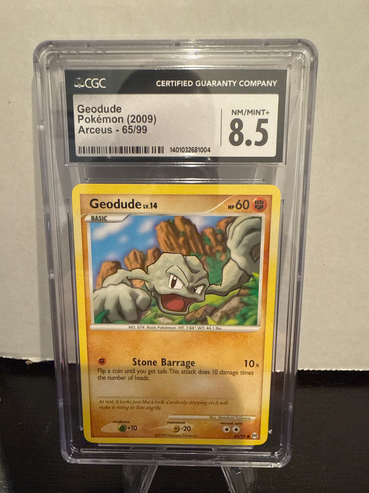 Pokemon TCG 2009 Geodude Arceus, 65/99, CGC 8.5