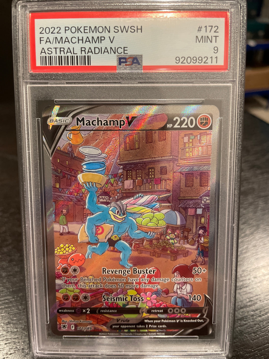 Pokémon TCG 2022 Machamp V Full Art Astral Radiance, 172/189, PSA 9 Mint