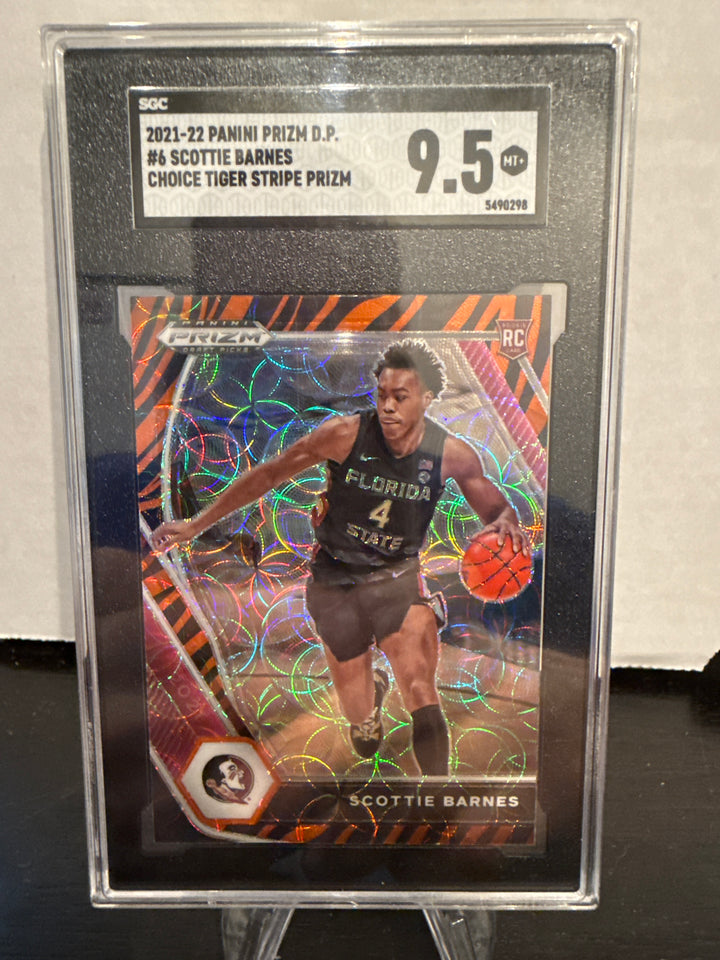 Scottie Barnes 2021-2022 Panini Prizm Draft Picks Choice Tiger Stripe Prizm SSP Rookie, SGC 9.5 Gem Mint