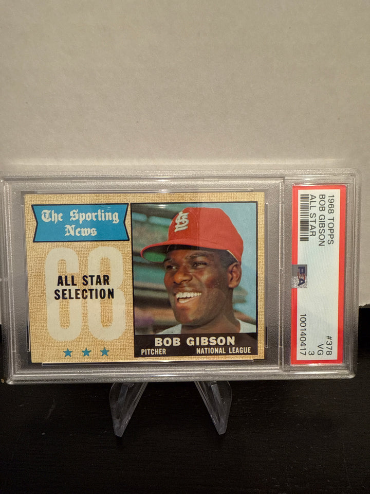 Bob Gibson 1968 Topps Sporting News All Star, PSA 3