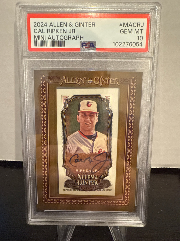 Cal Ripken Jr 2024 Topps Allen & Ginter Mini Framed Auto, PSA 10 Gem Mint