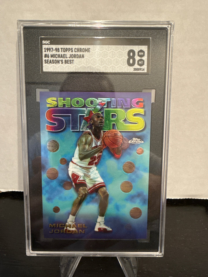 Michael Jordan 1997 Topps Chrome Seasons Best Shooting Stars, SGC 8