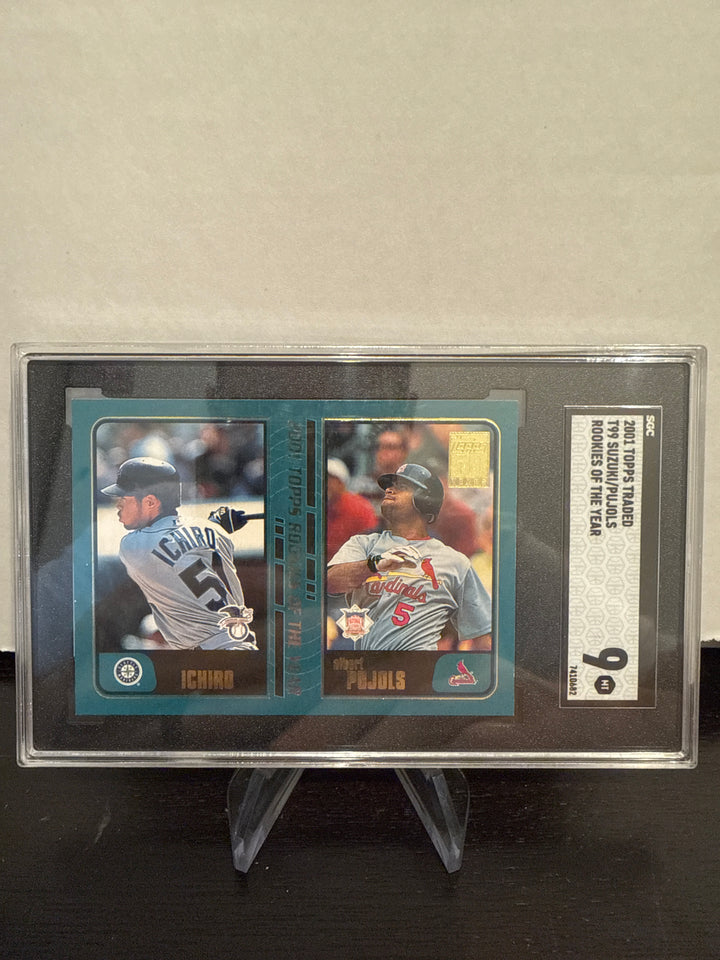 Ichiro/Albert Pujols 2001 Topps Traded Rookies of the Year, SGC 9 Mint