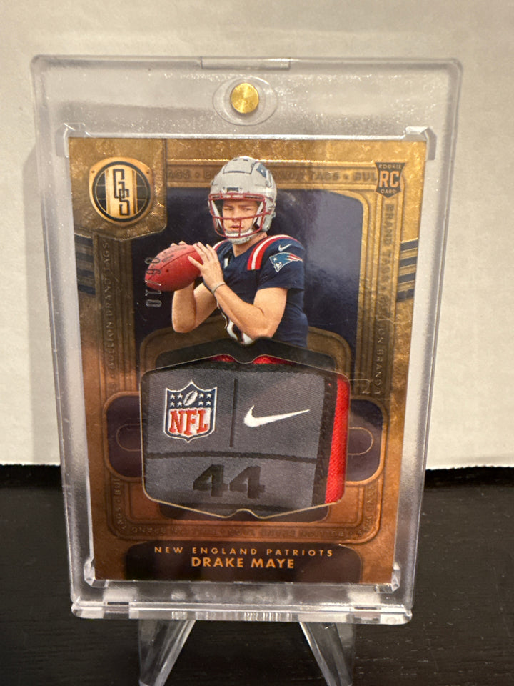 Drake Maye 2024 Panini Gold Standard Jersey Tag, 06/10