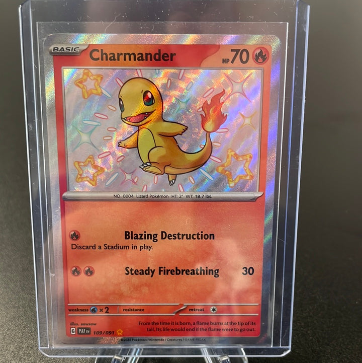 Pokemon TCG 2024 Charmander Paldean Fates Holo Shiny Rare, 109/091