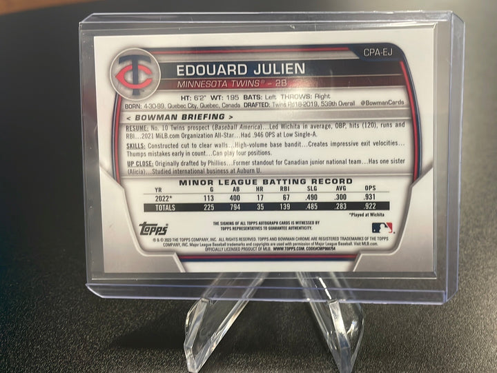 Edouard Julien 2023 Bowman Chrome 1st Autograph