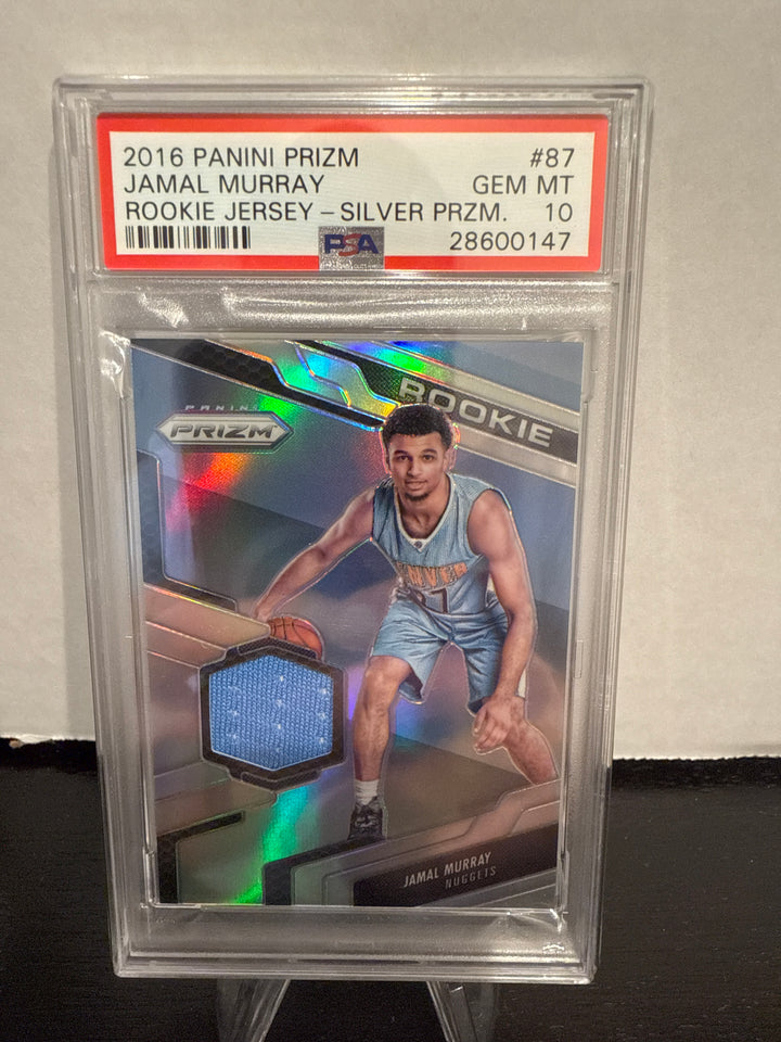 Jamal Murray 2016 Panini Prizm Rookie Jersey Silver, PSA 10 Gem Mint